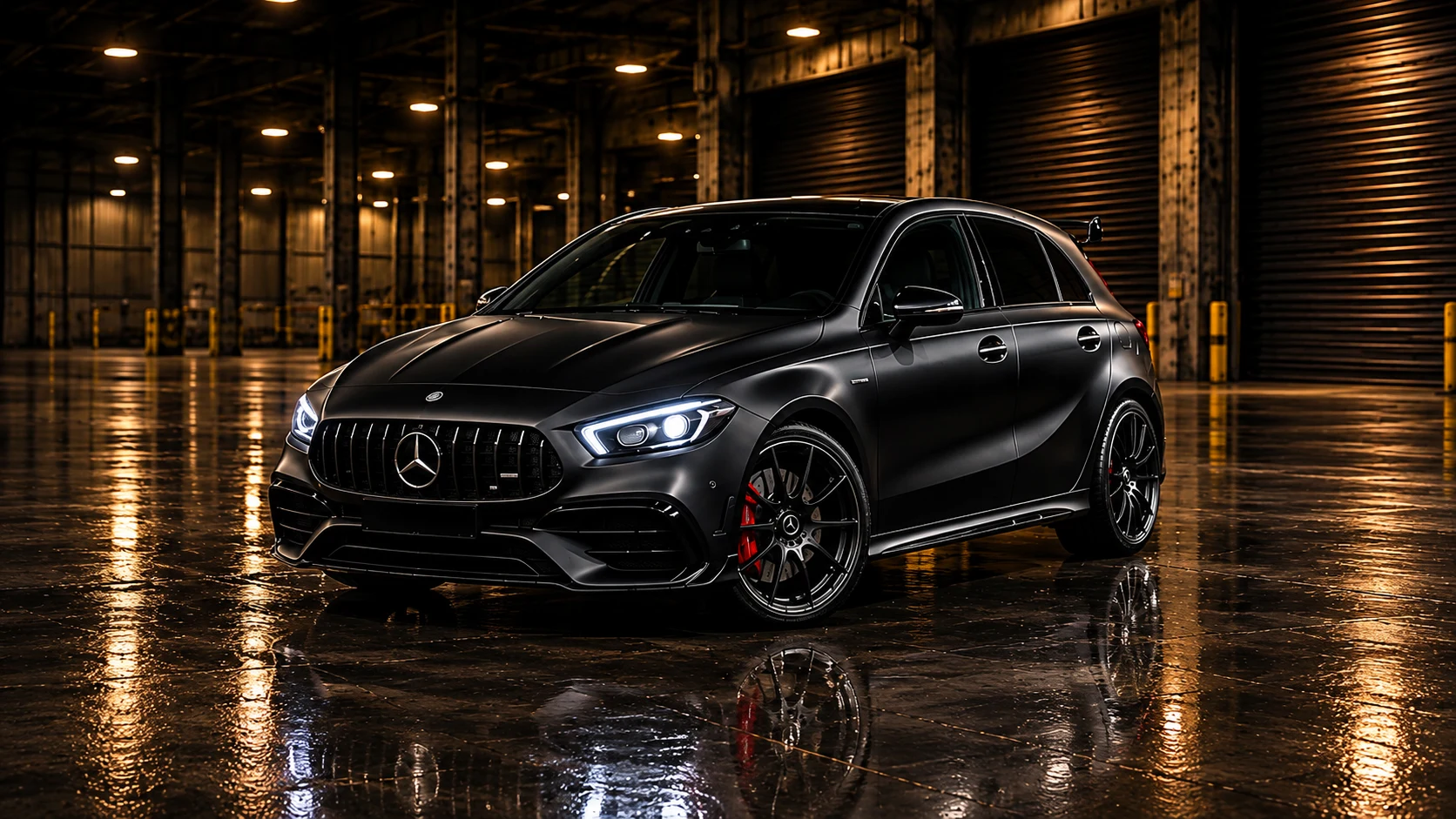 Mercedes-AMG A45 in showroom warehouse
